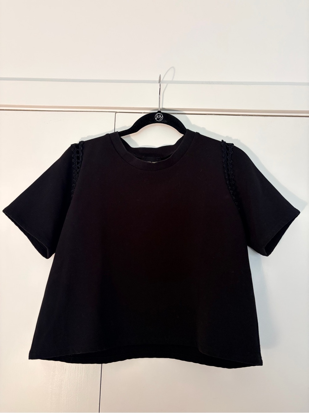 Rachel Comey Black Knit Crewneck Top with Cutout detailing